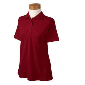 Devon & Jones Women's Organic Cotton Pique Polo - Dark/All Burgundy