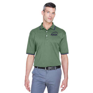 Custom Promotional Devon & Jones Men's Tipped Perfect Pima Interlock Polo - Dark/All