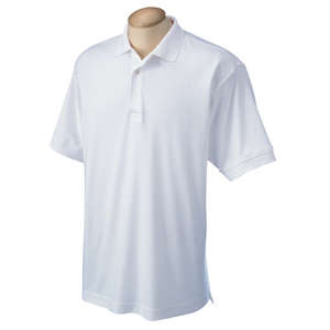 Devon & Jones Men's Solid Perfect Pima Interlock Polo - Dark/All White