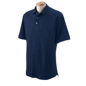 Devon & Jones Men's Solid Perfect Pima Interlock Polo - Dark/All Blue, Navy