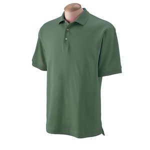 Devon & Jones Men's Solid Perfect Pima Interlock Polo - Dark/All Dill