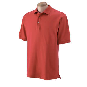 Devon & Jones Men's Solid Perfect Pima Interlock Polo - Dark/All Rust