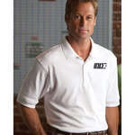 Logo Apparel - Devon & Jones Men's Solid Perfect Pima Interlock Polo - Dark/All