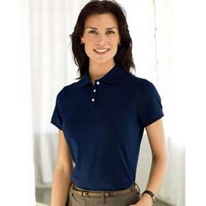 Devon & Jones Women's Solid Perfect Pima Interlock Polo - Dark/All 