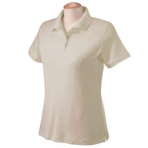 Devon & Jones Women's Solid Perfect Pima Interlock Polo - Dark/All Stone