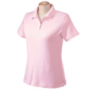 Devon & Jones Women's Solid Perfect Pima Interlock Polo - Dark/All Pink
