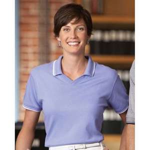 Custom Promotional Devon & Jones Women's Tipped Perfect Pima Interlock Polo - Dark/All