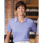 Customized Ladies Golf & Polo Shirts - Devon & Jones Women's Tipped Perfect Pima Interlock Polo - Dark/All