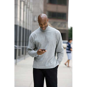 Devon & Jones Sueded Cotton Jersey Mock Turtleneck - Dark/All