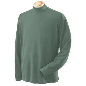 Devon & Jones Sueded Cotton Jersey Mock Turtleneck - Dark/All Dill
