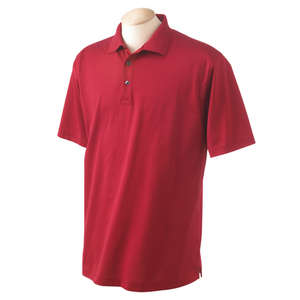 Devon & Jones Men's Executive Club Polo - Dark/All Red, Crimson