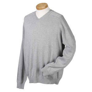 Devon & Jones Men's V-Neck Sweater - Dark/All Gray, Heather