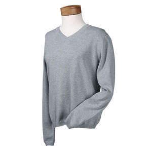 Devon & Jones Women's V-Neck Sweater - Dark/All Gray, Heather