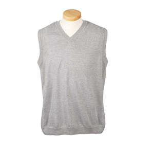 Devon & Jones V-Neck Vest - Dark/All Gray, Heather