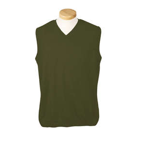 Devon & Jones V-Neck Vest - Dark/All Green, Forest