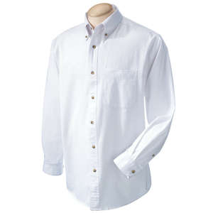 Devon & Jones Men's Titan Twill Dress Shirt - Dark/All White
