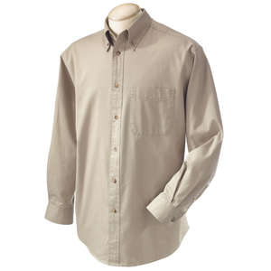 Devon & Jones Men's Titan Twill Dress Shirt - Dark/All Khaki