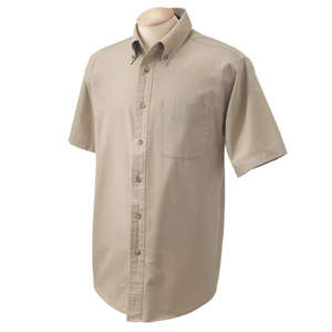Custom Promotional Devon & Jones Men's Titan Twill Short Sleeved Dress Shirt - Dark/All