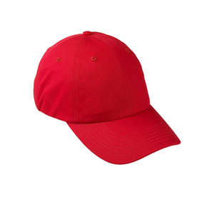 Devon & Jones 6-Panel Organic Cotton Baseball Cap - Dark/All Red