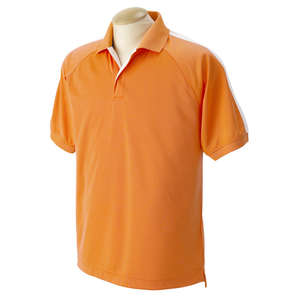 Devon & Jones Men's Dri-Fast Advantage Colorblock Mesh Polo - Dark/All Orange/White
