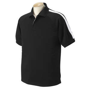 Devon & Jones Men's Dri-Fast Advantage Colorblock Mesh Polo - Dark/All Black/White