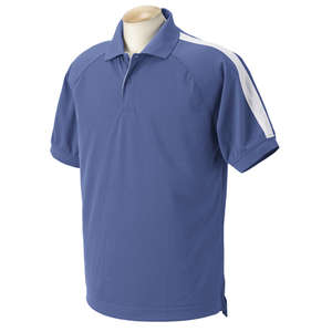 Devon & Jones Men's Dri-Fast Advantage Colorblock Mesh Polo - Dark/All Blue, Lake/White