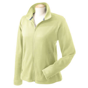 Devon & Jones Women's Peruvian Pima Interlock Full-Zip Jacket - Dark/All Green, Spring Grass