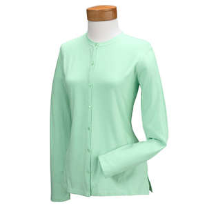 Devon & Jones Pink Women's Stretch Jersey Long-Sleeve Cardigan - Dark/All Green, Meadow