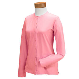 Devon & Jones Pink Women's Stretch Jersey Long-Sleeve Cardigan - Dark/All Pink, Petal