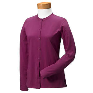 Devon & Jones Pink Women's Stretch Jersey Long-Sleeve Cardigan - Dark/All Orchid
