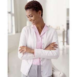 Devon & Jones Pink Women's Stretch Everyday Cardigan Sweater - Dark/All 