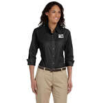 Custom Women's Dress Shirts - Devon & Jones Pink Women's 3/4-Sleeve Stretch Poplin Blouse - Dark/All