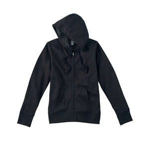 econscious Women's Organic/Recycled Full-Zip Hoodie - Dark/All Black