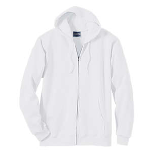 Hanes 10 oz. 90/10 Ultimate Cotton Full-Zip Hoodie - White/Neutral White