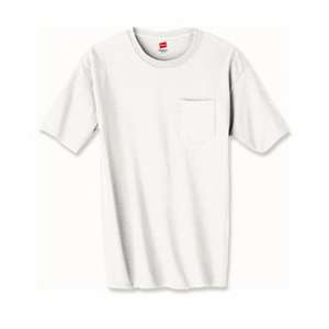 Hanes 6 oz. Tagless T-Shirt with Pocket - White/Neutral White