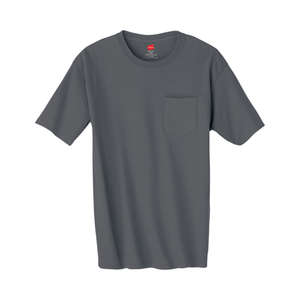 Hanes 6 oz. Tagless T-Shirt with Pocket - Dark/Colors Gray, Smoke
