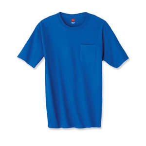 Hanes 6 oz. Tagless T-Shirt with Pocket - Dark/Colors Blue, Deep Royal