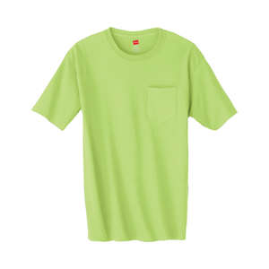 Hanes 6 oz. Tagless T-Shirt with Pocket - Dark/Colors Green, Lime