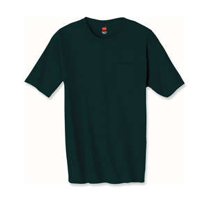 Hanes 6 oz. Tagless T-Shirt with Pocket - Dark/Colors Green, Deep Forest