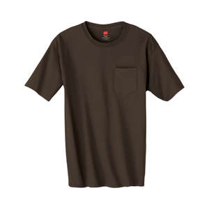 Hanes 6 oz. Tagless T-Shirt with Pocket - Dark/Colors Chocolate, Dark