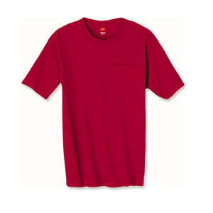 Hanes 6 oz. Tagless T-Shirt with Pocket - Dark/Colors Red, Deep