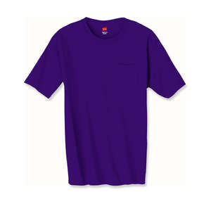 Hanes 6 oz. Tagless T-Shirt with Pocket - Dark/Colors Purple