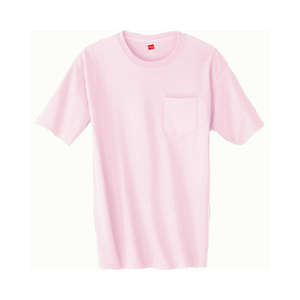 Hanes 6 oz. Tagless T-Shirt with Pocket - Dark/Colors Pink, Pale
