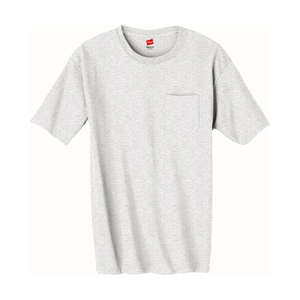 Hanes 6 oz. Tagless T-Shirt with Pocket - Light/Heather Ash