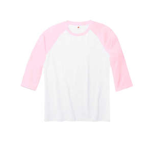 Hanes Women's ComfortSoft 3/4-Sleeve Raglan T-Shirt - Dark/All White/Pink, Pale