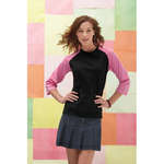 Customized Ladies T-Shirts - Hanes Women's ComfortSoft 3/4-Sleeve Raglan T-Shirt - Dark/All