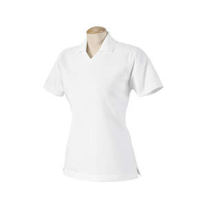 Harvard Square Women's Pima Reserve V-Neck Polo - Dark/All White