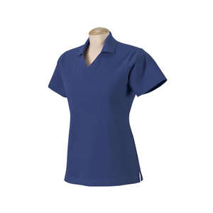 Harvard Square Women's Pima Reserve V-Neck Polo - Dark/All Blue, Royal