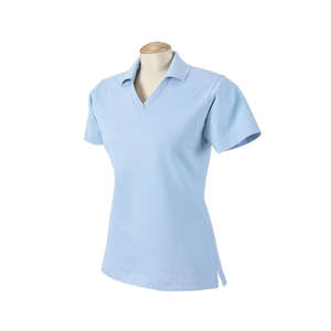 Harvard Square Women's Pima Reserve V-Neck Polo - Dark/All Blue, Carolina