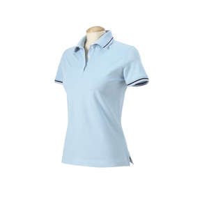 Harvard Square Women's Pima Reserve Tipped Pique Polo - Dark/All Blue, Carolina/White/Navy